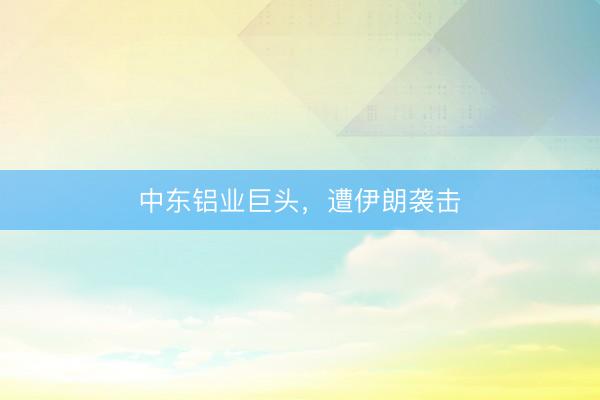中东铝业巨头，遭伊朗袭击