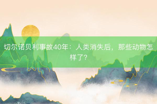 切尔诺贝利事故40年：人类消失后，那些动物怎样了？