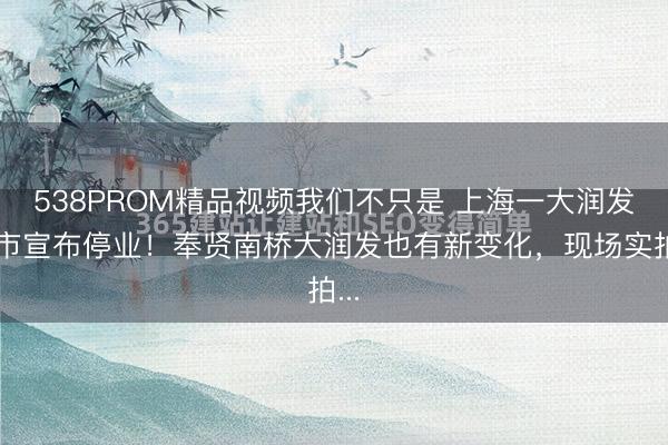538PROM精品视频我们不只是 上海一大润发超市宣布停业！奉贤南桥大润发也有新变化，现场实拍...