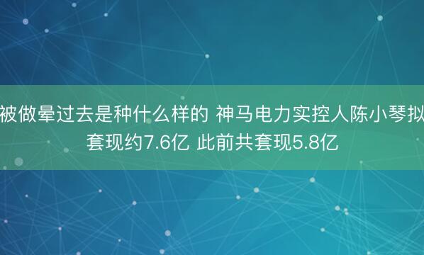 被做晕过去是种什么样的 神马电力实控人陈小琴拟套现约7.6亿 此前共套现5.8亿