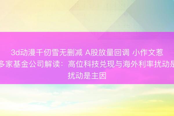 3d动漫千仞雪无删减 A股放量回调 小作文惹祸？多家基金公司解读：高位科技兑现与海外利率扰动是主因