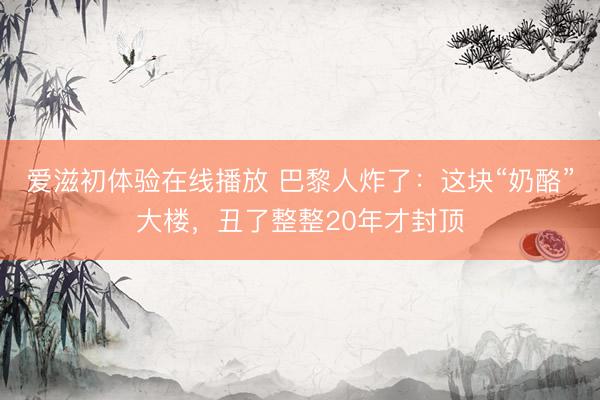 爱滋初体验在线播放 巴黎人炸了：这块“奶酪”大楼，丑了整整20年才封顶