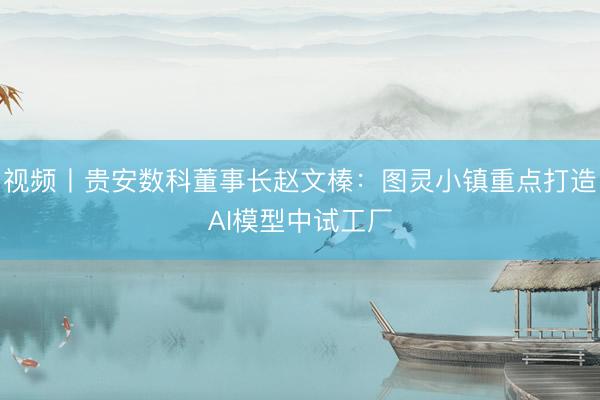 视频丨贵安数科董事长赵文榛：图灵小镇重点打造AI模型中试工厂