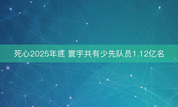 死心2025年底 寰宇共有少先队员1.12亿名