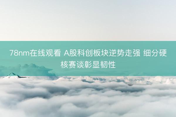 78nm在线观看 A股科创板块逆势走强 细分硬核赛谈彰显韧性