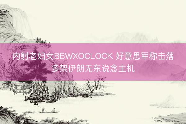 内射老妇女BBWXOCLOCK 好意思军称击落多架伊朗无东说念主机