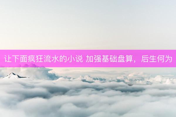 让下面疯狂流水的小说 加强基础盘算，后生何为