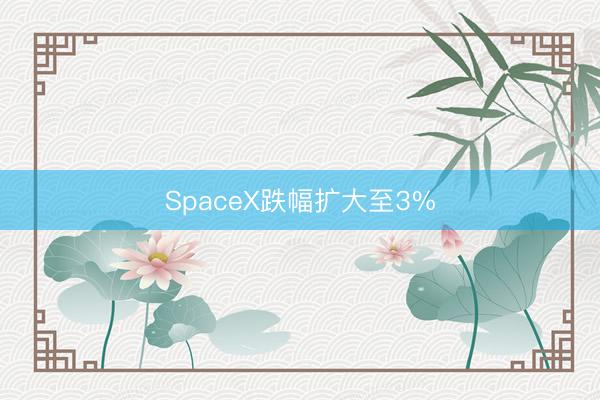 SpaceX跌幅扩大至3%