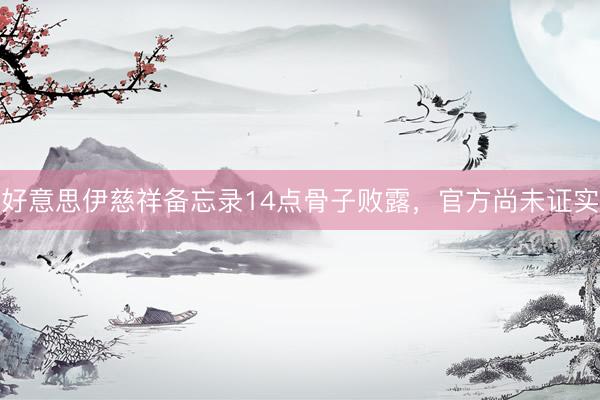 好意思伊慈祥备忘录14点骨子败露,官方尚未证实