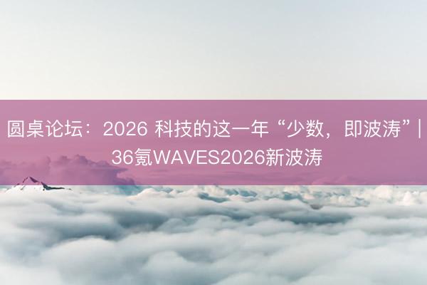 圆桌论坛：2026 科技的这一年 “少数，即波涛” | 36氪WAVES2026新波涛